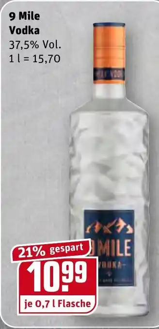 REWE 9 Mile Vodka 0,7L Angebot