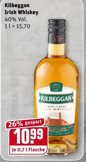 REWE Kilbeggan Irish Whiskey 0,7L Angebot