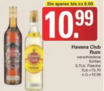 WEZ Havana Club Rum 0,7Ltr. Flasche Angebot