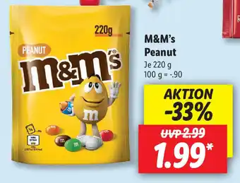 Lidl M&M's Peanut 220g Angebot