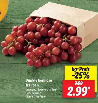 Lidl Dunkle kernlose Trauben Angebot