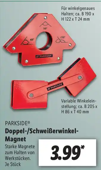 Lidl Parkside Doppel/Schweißerwinkel Magnet Angebot