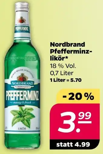 NETTO Nordbrand Pfefferminzlikör* 0,7 Liter Angebot