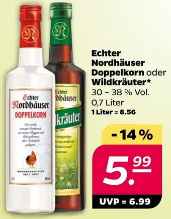 NETTO Echter Nordhäuser Doppelkorn oder Wildkräuter* 0,7 Liter Angebot