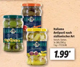 Lidl Italiamo Antipasti nach sizilianischer Art 280/290g Angebot
