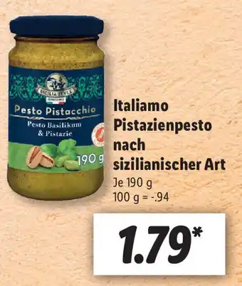 Lidl Italiamo Pistazienpesto nach sizilianischer Art 190g Angebot