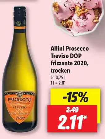 Lidl Allini Prosecco Treviso DOP frizzante 2020, trocken 0,75L Angebot