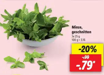 Lidl Minze, geschnitten 25g Angebot