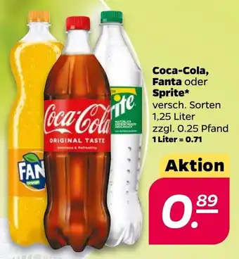 NETTO Coca-Cola, Fanta oder Sprite* 1,25 Liter Angebot