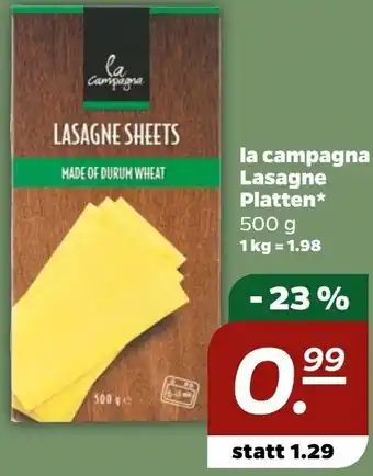 NETTO la campagna Lasagne Platten* 500 g Angebot