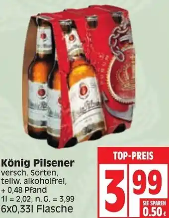 Edeka König Pilsener 6x0,33 L Flasche Angebot