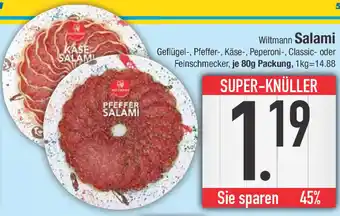 E-Center Wiltmann Salami 80 g Packung Angebot