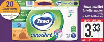 E-Center Zewa bewährt Toilettenpapier 8x150 Blatt Packung Angebot