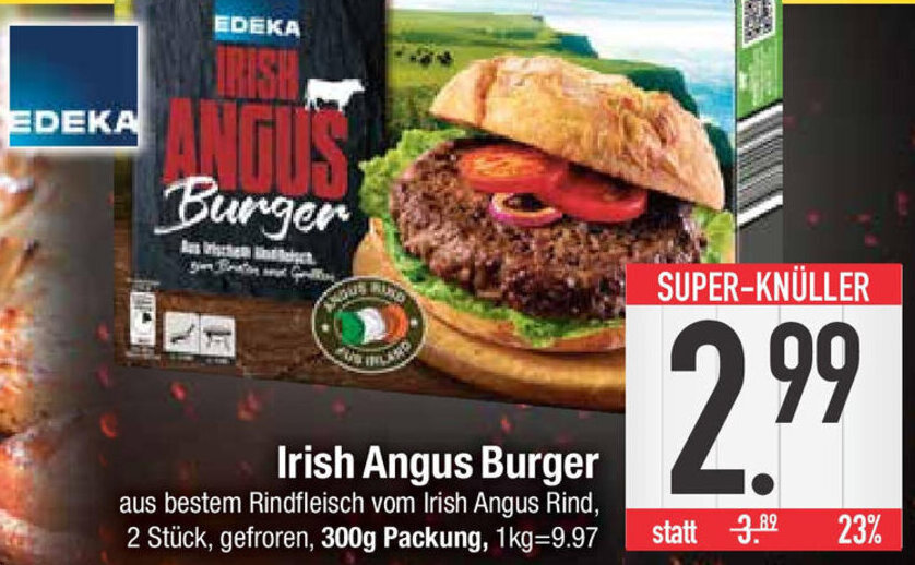 EDEKA Irish Angus Burger 300 g Packung Angebot bei ECenter