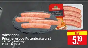 Edeka Herkules Wiesenhof Frische, grobe Putenbratwurst z.B. 400 g Angebot