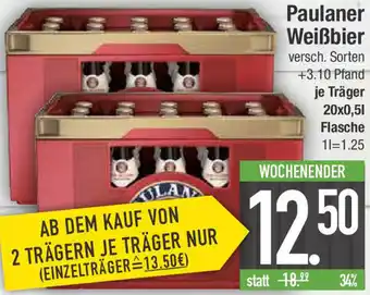 E-Center Paulaner Weißbier 20x0,5 L Flasche Angebot