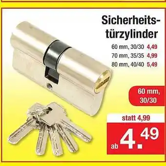 Zimmermann Sicherheits-türzylinder Angebot