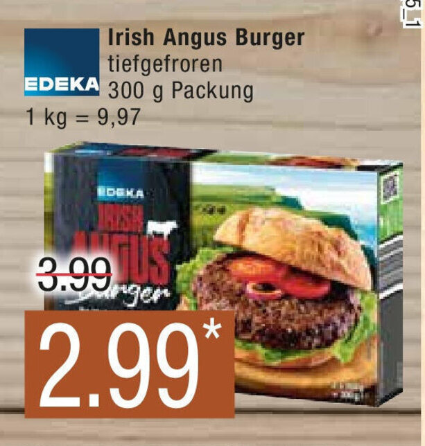 EDEKA Irish Angus Burger 300 g Angebot bei Marktkauf