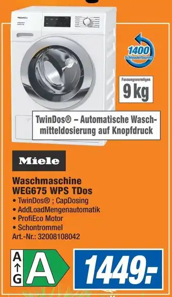 Expert Miele Waschmaschine WEG675 WPS TDos Angebot