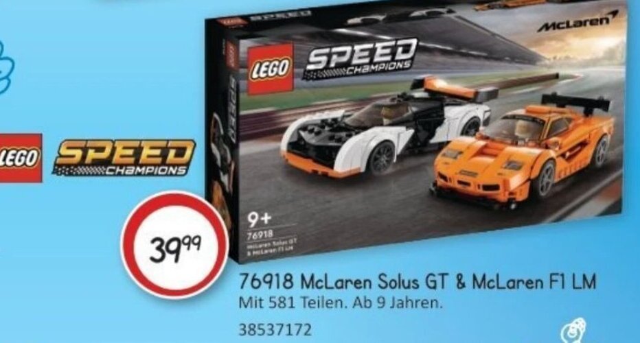 Vedes LEGO SPEED 76918 McLaren Solus GT & McLaren F1 LM Angebot