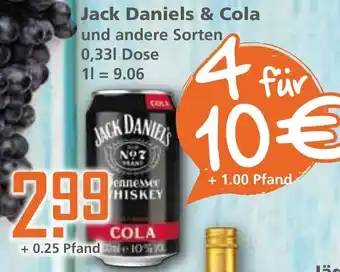 Klaas und Kock Jack Daniels & Cola 0,33 L Dose Angebot