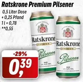 Simmel Ratskrone Premium Pilsener 0,5 Liter Dose Angebot