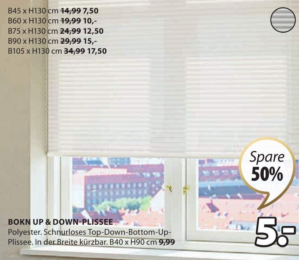 BOKN UP & DOWNPLISSEE Angebot bei Jysk