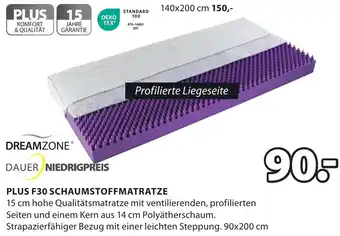 Jysk DREAMZONE PLUS F30 SCHAUMSTOFFMATRATZE Angebot