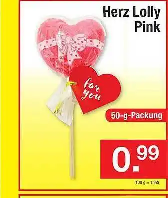 Zimmermann Herz Lolly Pink Angebot