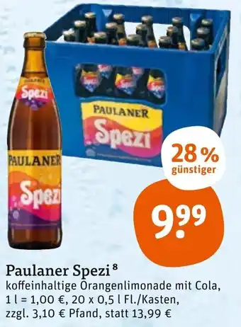 tegut Paulaner Spezi 20x0,5 L Angebot