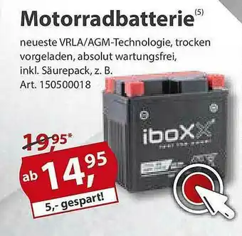 Sonderpreis Baumarkt Motorradbatterie Angebot