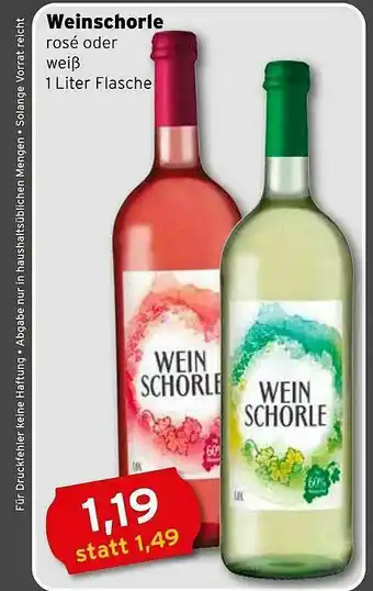 CAP Markt Weinschorle Angebot