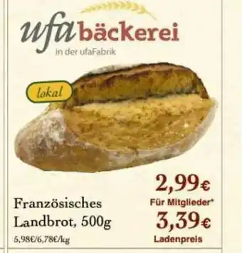 LPG Biomarkt Französisches Landbrot Angebot