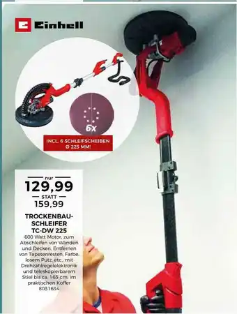 BBM Baumarkt Trockenbauschleifer Tc-dw 225 Einhell Angebot