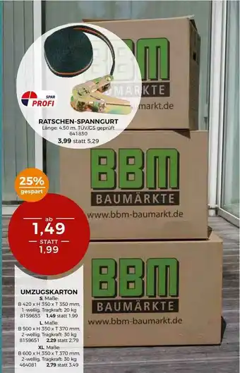 BBM Baumarkt Umzugskarton Angebot