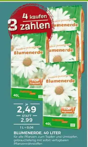 BBM Baumarkt Blumenerde 40 Liter Angebot