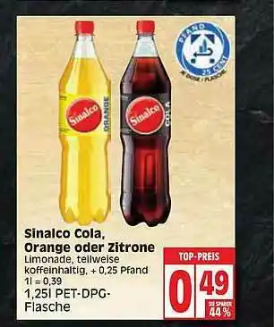 Edeka Sinalco Cola, Orange Oder Zitrone Angebot