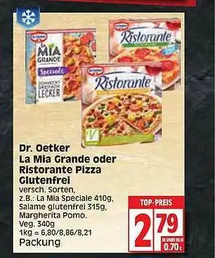 Edeka Dr Oetker La Mia Grande Oder Ristorante Pizza Glutenfrei Angebot