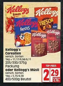 Edeka Kellogg's Cerealien Oder Müsli Angebot