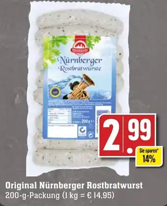 Edeka Neukauf Original Nürnberger Rostbratwurst 200-g-Packung Angebot