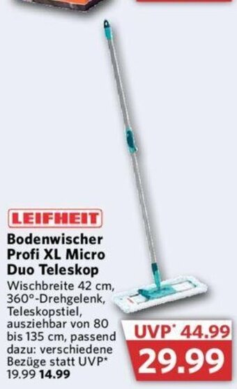Combi LEIFHEIT Bodenwischer Profi XL Micro Duo Teleskop Angebot