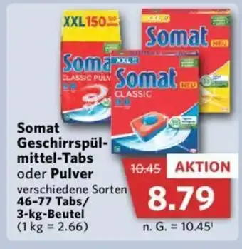 Combi Somat Geschirrspülmittel-Tabs oder Pulver 46-77 Tabs/3kg Angebot