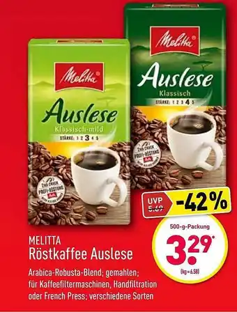 Aldi Nord Melitta Röstkaffee Auslese Angebot