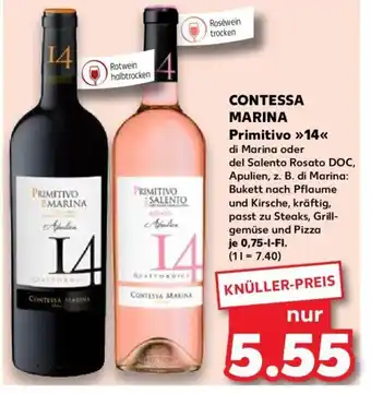 Kaufland CONTESSA MARINA Primitivo 14 750ml Angebot