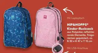 Kaufland HIP&HOPPSⓇ Kinder-Rucksack aus Polyester, reflektie-rende Elemente, Trage-riemen gepolstert, ca. B 30 x H 47 x T 15 cm Angebot