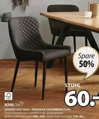 Jysk ROYAL OAK PEBRINGE ESSZIMMERSTUHL Angebot