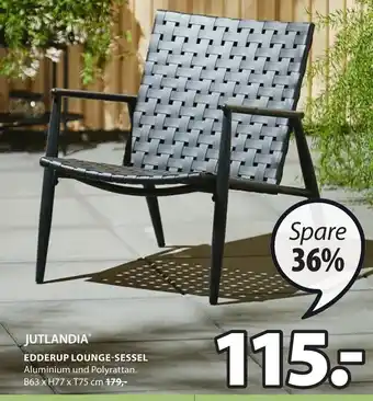 Jysk JUTLANDIAⓇ EDDERUP LOUNGE-SESSEL Aluminium und Polyrattan. B63 x H77 x T75 cm Angebot