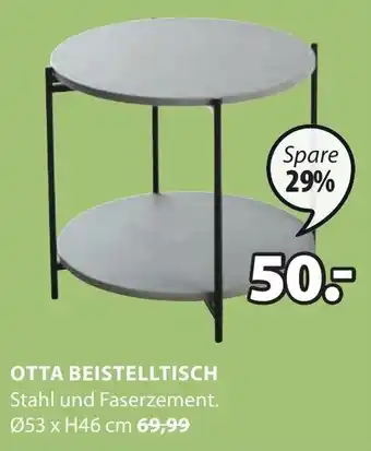 Jysk OTTA BEISTELLTISCH Stahl und Faserzement. Ø53 x H46 cm Angebot