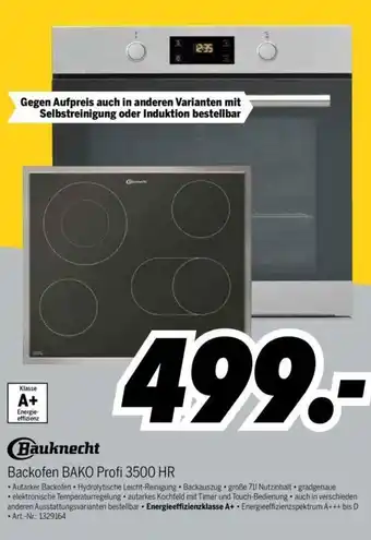 MEDIMAX Bauknecht Backofen Bako Profi 3500 HR Angebot