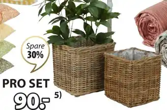 Jysk 5) SANSEBIE PFLANZKÜBEL Polypropylen und Rattan. 2er-Set. B33/40 x L33/40 x H34/40 cm Angebot